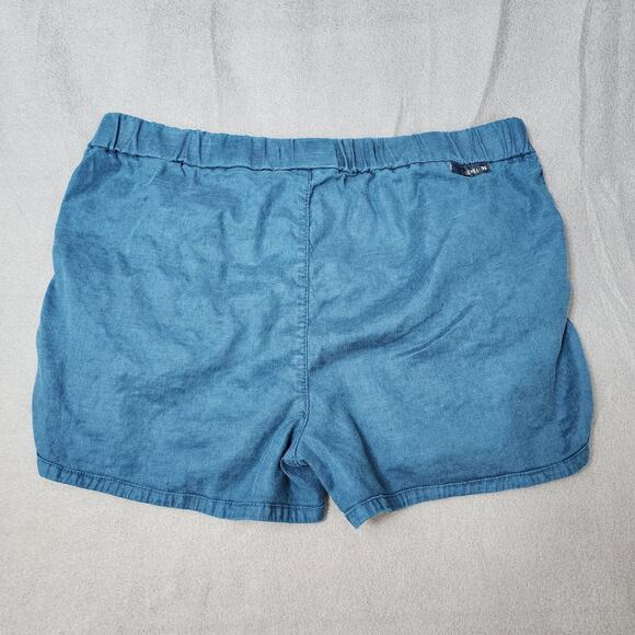 Anthropologie Level 99 Womens 31 Teal Blue Linen Blend Helen Trouser Shorts - Picture 7 of 14